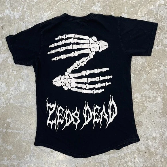 Zeds Dead Shirt Adult Medium Black Skeleton Hands Logo Music Concert EDM Mens - Picture 8 of 11